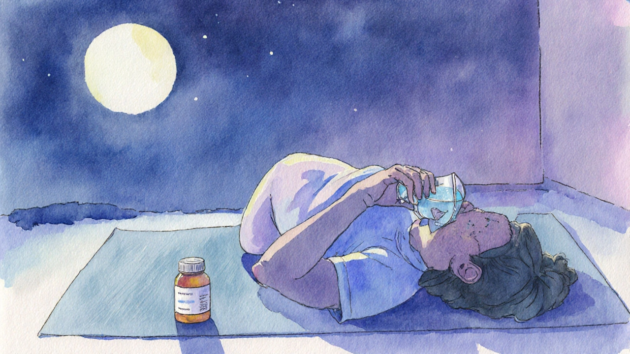 Klidná večerní relaxace s vodou, vitamíny a jemně zvýrazněnými břišními svaly.