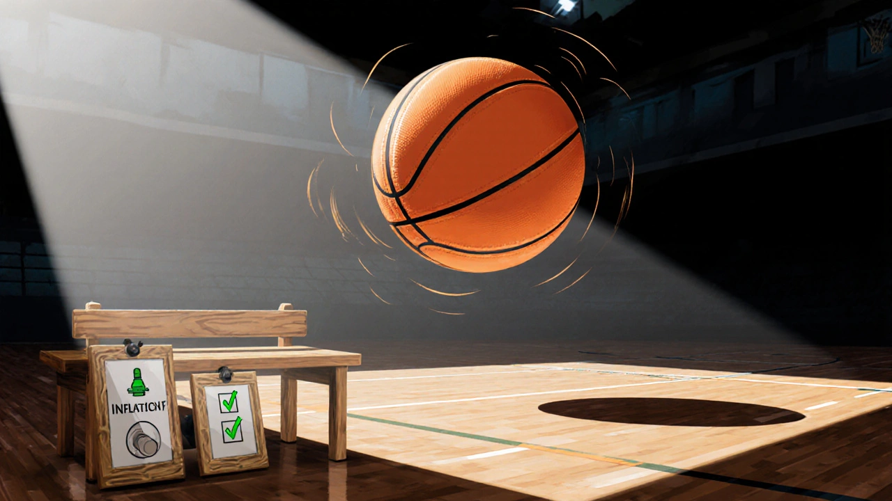 Míč odráží ve 45° úhlu po testu odrazu, vedle kontrolního seznamu.