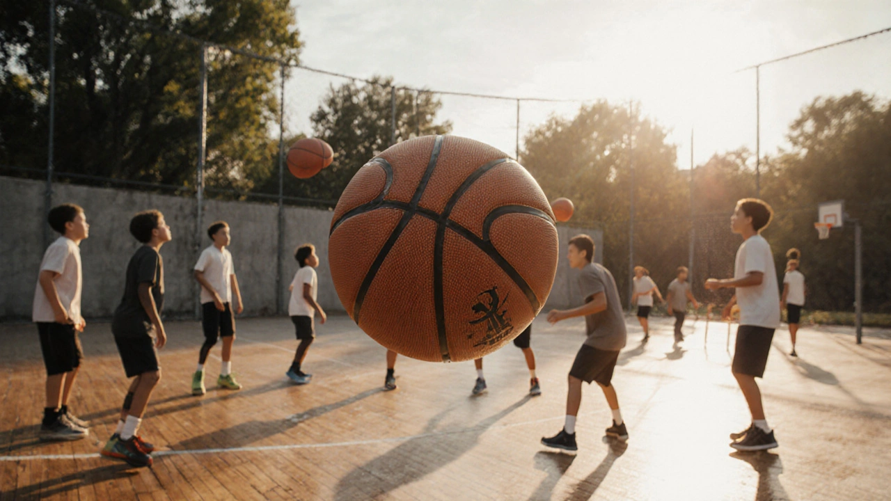 Různí hráči používají hybridní míč na různých površích — v hale, na betonu a na mokrém terénu.