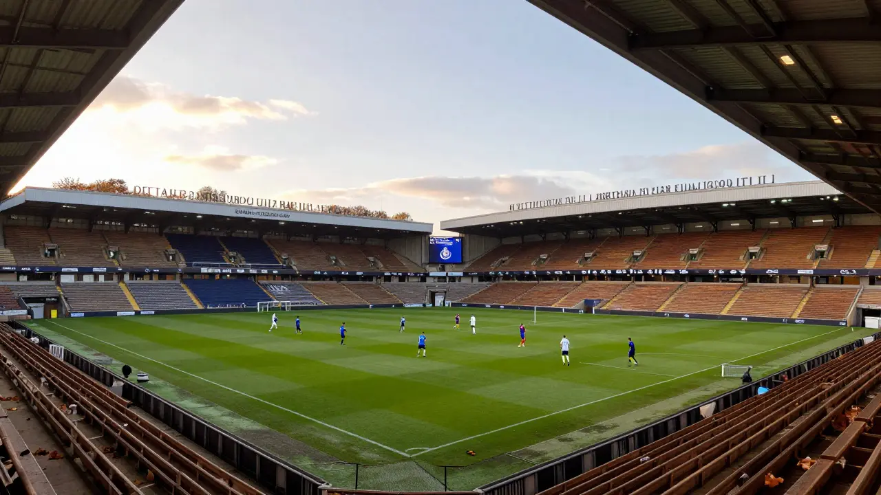 Sheffield FC hraje zápas na Sandygate Road v roce 2023.