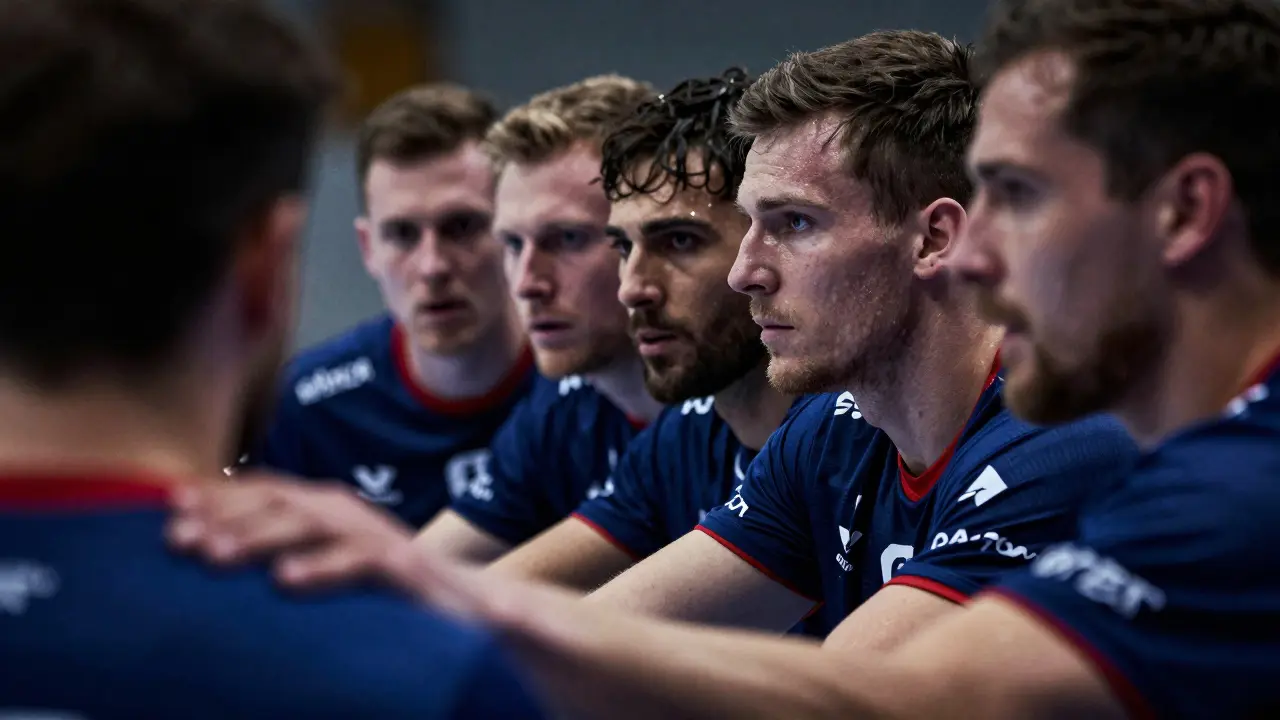 Defenzivní hráči házené tvořící neprostupnou zeď před brankou.